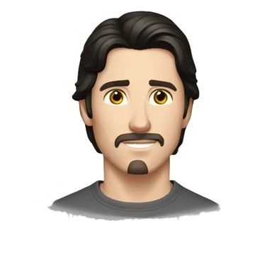 christian bale without beard, young black hair,pale sticker