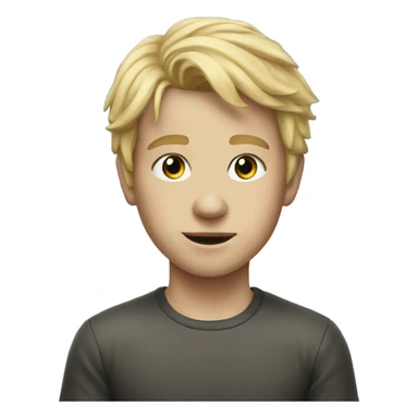 realistic portrait of blonde-haired boy sticker