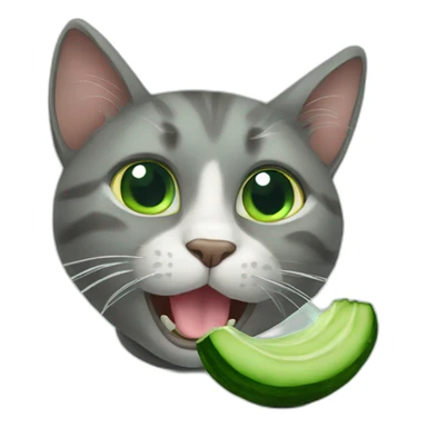 CAT EAT CUCUMBER sticker