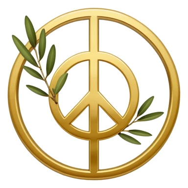 peace symbol with olive branch sticker