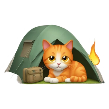 orange cat goes camping sticker
