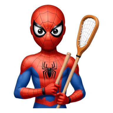 ￼ Spider-Man with basketball and hockey stick sticker