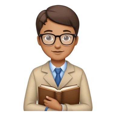 professional teacher with glasses and book sticker
