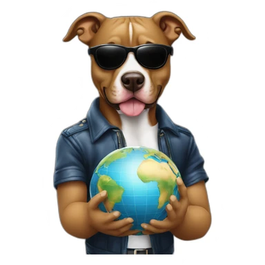 Armando Christian Pérez pitbull wearing sunglasses with globe in background sticker