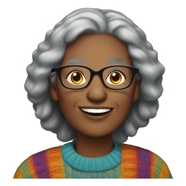 Senior black lady sticker