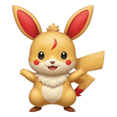 Plusle-Pichu-Victini-Buneary-fusion, full body sticker