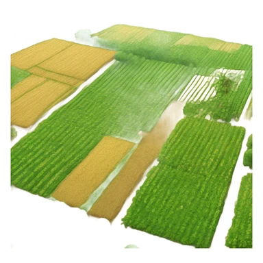 land with fields and trees sticker