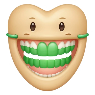 teeth with bright green braces sticker