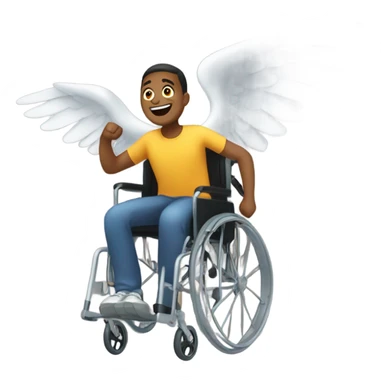 Man in wheelchair flying sticker