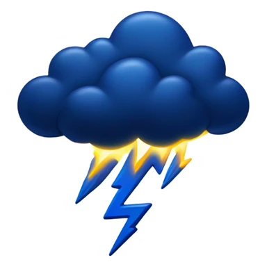 lightning from a dark blue cloud sticker