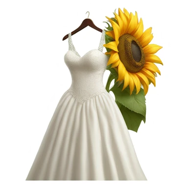 Sunflower on wedding dress sticker