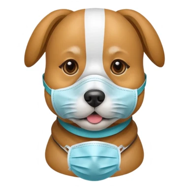 dog Wearing Medical Mask sticker