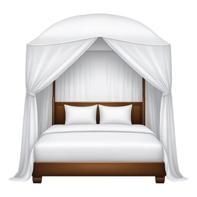Luxury white canopy hotel bed with white duvet sticker