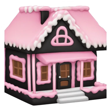 Pink and black gingerbread house sticker