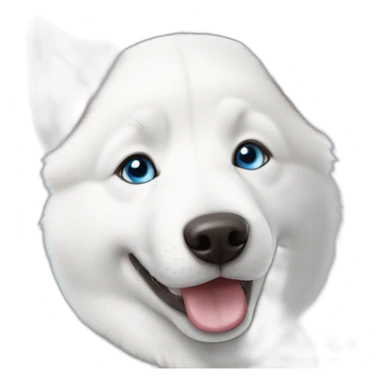 Young White Siberian husky smile  blue eyes sticker