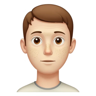very tall, extremely pale white guy with pimples on his face, brown short hair, small ears sticker