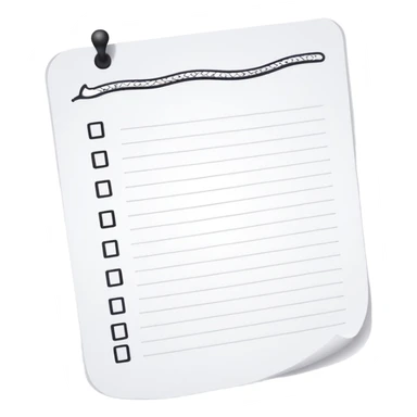 long curling to-do list paper looping up and down like a snake with tiny checkboxes fading into distance sticker