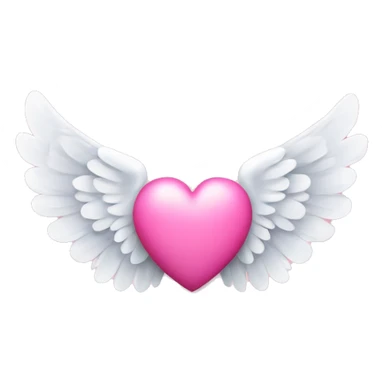 Pink heart with angel wings sticker