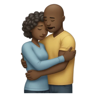 White couple hugging each other while crying  sticker