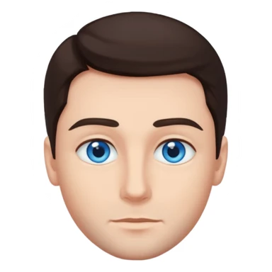 homme yeux bleu azur cheveux brun foncé sticker