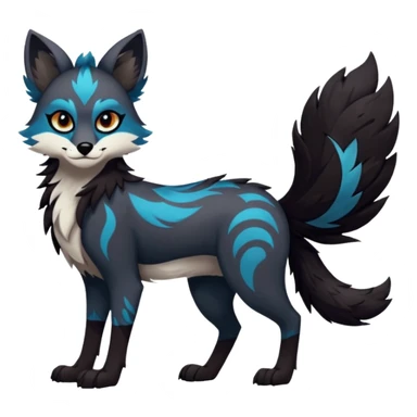 edgy badass cool Falvie-Fionbri-creature-fursona, full body, with random markings sticker