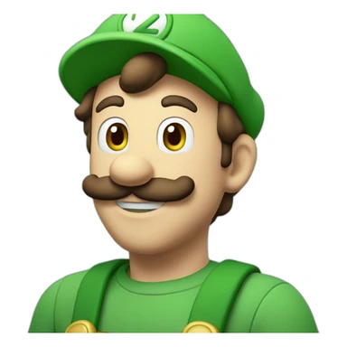 luigi with skies sticker