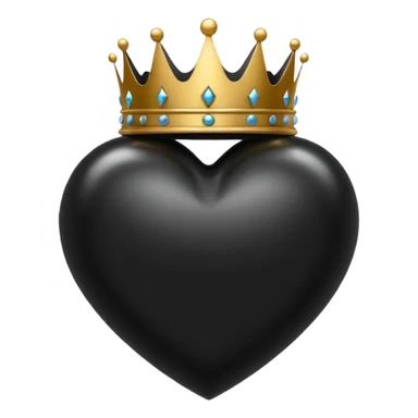 Corazon negro con corona sticker