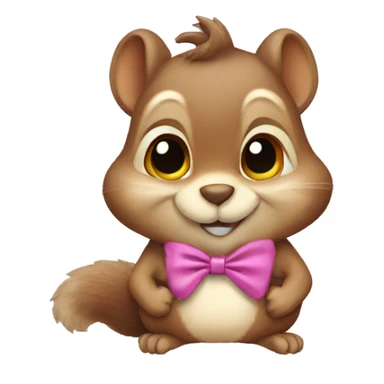 Squirrel wearing a bow sticker