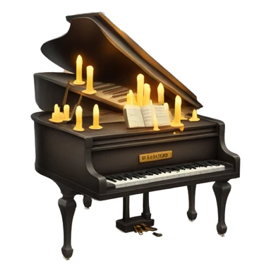 vintage piano with melted candles on top sticker