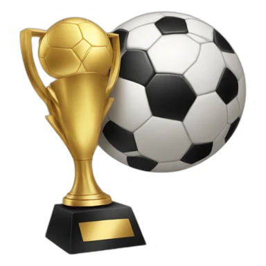 soccer trophy with a 7 sign sticker