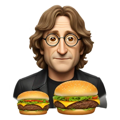 john lennon with a burger sticker