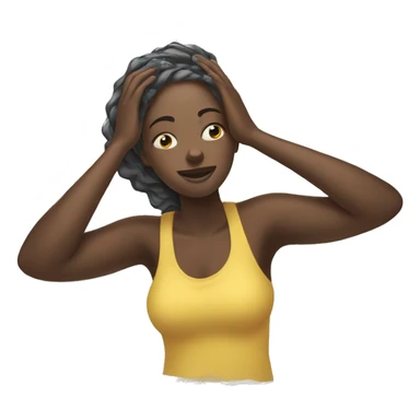 African woman washing her hair sticker
