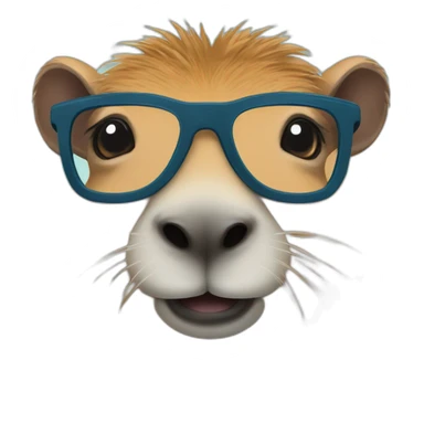 Capybara with glasses sticker