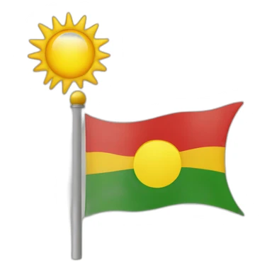 Kurdish flag with sun sticker