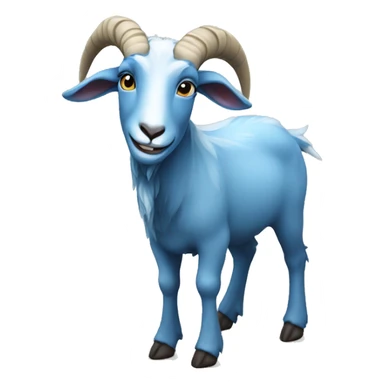 Blue goat whole body pretty smiling sticker
