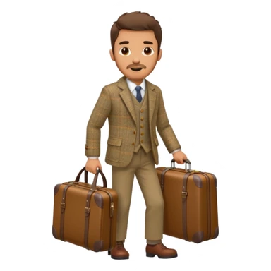 SCOTTISH MAN WITH STUBBLE TRAVELLING WITH SUITCASE AND BAGS sticker