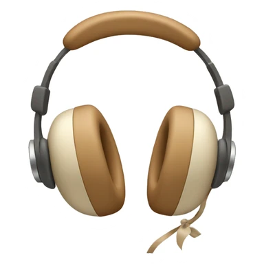 beige apple headphones with brown bows sticker