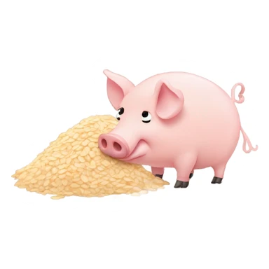 Pig eating oats sticker