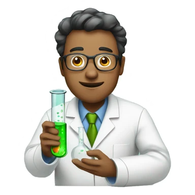 a scientist experimenting using test tubes sticker