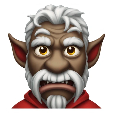 Krampus wearing a red robe sticking his tongue out sticker