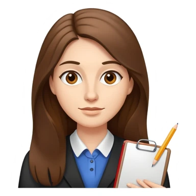 Teacher with long brown hair  sticker
