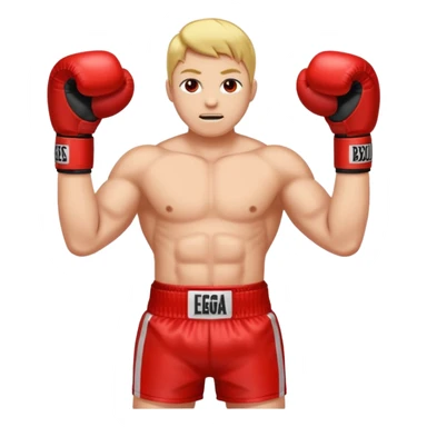 Gota de sangre con cara de enfado y unos guantes de boxeo, que tenga brazos y piernas musculados sticker