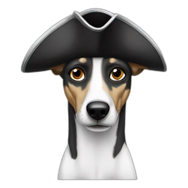 Greyhound black and white eye pirate dog sticker