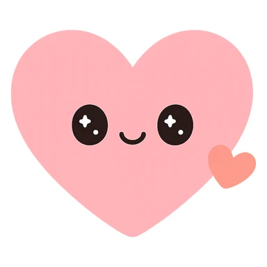 heart with a cute face, symbolizing being in love, cute and adorable style sticker
