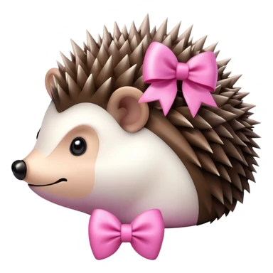 hedgehog with a pink bow sticker