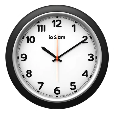 wall clock showing 8 am sticker