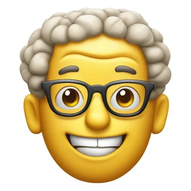 happy Brain with glasses  sticker