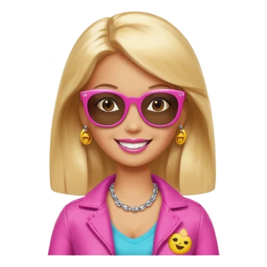 Emodji barbie sticker