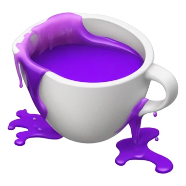Cup spilling purple liquid  sticker