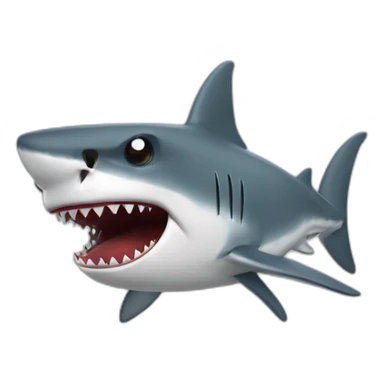 Angry shark with smoke sticker